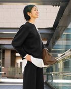 【ドゥクラッセ/DoCLASSE】のライトダンボールニット・センター切替トップス ブラック|ID: prp329100004925850 ipo3291000000037245858