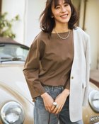 【ドゥクラッセ/DoCLASSE】の高密度シルコットン・ボートネックT/長め丈 人気、トレンドファッション・服の通販 founy(ファニー) ファッション Fashion レディースファッション Fashion for Women トップス・カットソー Cut & Sew Tops シャツ・ブラウス・オフィスカジュアル Elegant Blouses & Button-Ups ロングTシャツ・Tシャツ Longline T-Shirts & Tees カットソー・ベーシックTシャツ Cut-and-Sewn Tops / Stretch Tees & Basics なめらか Smooth, Silky Texture カットソー Cut and Sewn Top シルケット Silket, Silky Cotton フォルム Silhouette, Form thumbnail ダークモカ|ID: prp329100004925867 ipo3291000000036963020