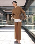 【ドゥクラッセ/DoCLASSE】のライトダンボールニット・イージーワイドパンツ ライトブラウン|ID: prp329100004925877 ipo3291000000037102142