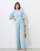 【ドゥクラッセ/DoCLASSE】のライトダンボールニット・イージーワイドパンツ ライトブルー|ID: prp329100004925877 ipo3291000000037102144