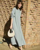 【ドゥクラッセ/DoCLASSE】のイージージョーゼット・ベルト付きワンピース ブルーグリーン|ID: prp329100004925940 ipo3291000000036963173