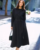 【ドゥクラッセ/DoCLASSE】のイージージョーゼット・ベルト付きワンピース ミッドナイトブルー|ID: prp329100004925940 ipo3291000000037102158