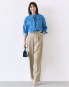 【ドゥクラッセ/DoCLASSE】のバルキーリネンタッチ・カーブテーパードパンツ 人気、トレンドファッション・服の通販 founy(ファニー) ファッション Fashion レディースファッション Fashion for Women パンツ Pants & Trousers スーツ Suit, Formalwear テーパード Tapered, Tapered Pants リネン Linen, Linen Fabric 春 Spring 洗える Machine Washable thumbnail ベージュ|ID: prp329100004925946 ipo3291000000036963209