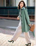 【ドゥクラッセ/DoCLASSE】のシャットウインド・ステンカラーロングコート ミストグリーン|ID: prp329100004925954 ipo3291000000036963255