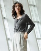 【ドゥクラッセ/DoCLASSE】のアルパカ混・シアーカーディガン チャコール|ID: prp329100004925979 ipo3291000000037245976