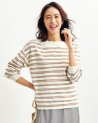 【ドゥクラッセ/DoCLASSE】の総針編み・ボートネックセーター ベージュ・パターン|ID: prp329100004925987 ipo3291000000037235264