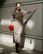 【ドゥクラッセ/DoCLASSE】のサキソニー・カシュクールワンピース ダークトープ|ID: prp329100004925996 ipo3291000000037256286