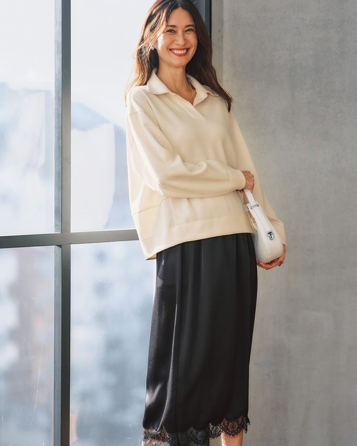 【ドゥクラッセ/DoCLASSE】のシルキーダンボール・スキッパー インテリア・キッズ・メンズ・レディースファッション・服の通販 founy(ファニー) https://founy.com/ ファッション Fashion レディースファッション Fashion for Women トップス・カットソー Cut & Sew Tops シャツ・ブラウス・オフィスカジュアル Elegant Blouses & Button-Ups ロングTシャツ・Tシャツ Longline T-Shirts & Tees カットソー・ベーシックTシャツ Cut-and-Sewn Tops / Stretch Tees & Basics なめらか Smooth, Silky Texture インナー Innerwear カットソー Cut and Sewn Top スウェット / スエット Sweatshirt, Sweatwear スキッパー Skipper, Open Collar ロング Long, Long-Length 人気 Popular, Best Seller |ID: prp329100004926007 ipo3291000000036963468