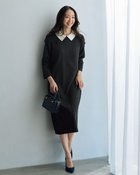【ドゥクラッセ/DoCLASSE】の二重織カルゼ・2WAY衿ワンピース ダークネイビー|ID: prp329100004926016 ipo3291000000037246021