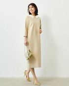 【ドゥクラッセ/DoCLASSE】の二重織カルゼ・2WAY衿ワンピース ベージュ|ID: prp329100004926016 ipo3291000000037246024