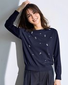 【ドゥクラッセ/DoCLASSE】のクリスタルビジュー・プルオーバーニット ネイビー|ID: prp329100004926025 ipo3291000000037246045