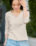 【ドゥクラッセ/DoCLASSE】のVネックN/7分袖・ドゥクラッセTシャツ ライトグレー|ID:prp329100004926028