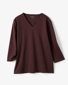 【ドゥクラッセ/DoCLASSE】のVネックN/7分袖・ドゥクラッセTシャツ ダークブラウン|ID:prp329100004926028