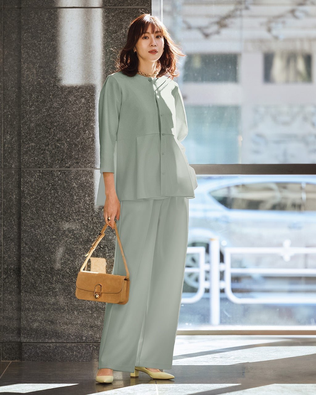 【ドゥクラッセ/DoCLASSE】のイージージョーゼット・セミワイドパンツ 人気、トレンドファッション・服の通販 founy(ファニー) 　ファッション　Fashion　レディースファッション　Fashion for Women　パンツ　Pants & Trousers　おすすめ　Recommended / Our Picks　なめらか　Smooth, Silky Texture　オケージョン　Occasion Wear　カットソー　Cut and Sewn Top　ジョーゼット　Georgette, Semi-Sheer Fabric　セットアップ　Set-Up, Coordinated Outfit　ドレープ　Drape, Draping Fabric　ビジネス 仕事 通勤　Business / Work / Commuting　ワイド　Wide, Wide Fit　 other-1|ID: prp329100004926056 ipo3291000000036963654