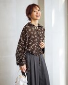 【ドゥクラッセ/DoCLASSE】のホースプリント・シフォンブラウス 人気、トレンドファッション・服の通販 founy(ファニー) ファッション Fashion レディースファッション Fashion for Women トップス・カットソー Cut & Sew Tops シャツ・ブラウス・オフィスカジュアル Elegant Blouses & Button-Ups ギャザー Gathered, Ruffled プリント Print, Printed Pattern モダン Modern, Contemporary リボン Ribbon, Bow 夏 Summer 春 Spring S/S・春夏 SS, Spring/Summer, Warm Season thumbnail ブラウンパターン|ID: prp329100004926063 ipo3291000000036963703