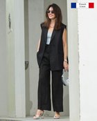 【ドゥクラッセ/DoCLASSE】のフレンチリネン・セミワイドパンツ ブラック|ID: prp329100004926105 ipo3291000000037140092