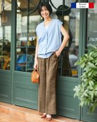 【ドゥクラッセ/DoCLASSE】のフレンチリネン・セミワイドパンツ モカ|ID: prp329100004926105 ipo3291000000037140095