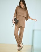 【ドゥクラッセ/DoCLASSE】のバックサテンジョーゼット・テーパードパンツ ベージュ|ID: prp329100004926110 ipo3291000000037140103