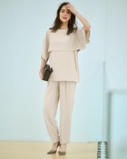 【ドゥクラッセ/DoCLASSE】のバックサテンジョーゼット・テーパードパンツ ストーン|ID: prp329100004926110 ipo3291000000037256354
