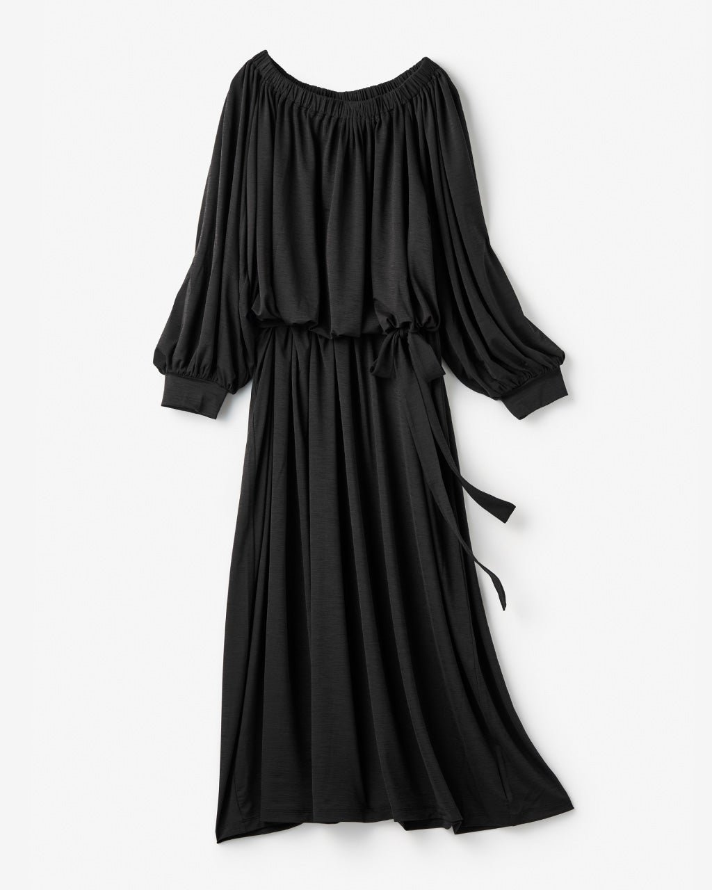 【ドゥクラッセ/DoCLASSE】のUVスラブ・ギャザーネックワンピース/普通丈 インテリア・キッズ・メンズ・レディースファッション・服の通販 founy(ファニー) 　ファッション　Fashion　レディースファッション　Fashion for Women　ワンピース　Dresses　新作・新入荷　New Arrivals / New In　カットソー　Cut and Sewn Top　フォルム　Silhouette, Form　夏　Summer　旅行　Travel　ブラック|ID: prp329100004926116 ipo3291000000036963946