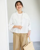 【ドゥクラッセ/DoCLASSE】のオックスストライプ・シャツジャケット ホワイト・パターン|ID: prp329100004926121 ipo3291000000037140110