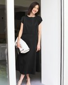 【ドゥクラッセ/DoCLASSE】のコットンポンチ・構築フレアワンピース ブラック|ID:prp329100004926122