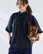 【ドゥクラッセ/DoCLASSE】のUVスラブ・フレアハイネック/5分袖 人気、トレンドファッション・服の通販 founy(ファニー) ファッション Fashion レディースファッション Fashion for Women トップス・カットソー Cut & Sew Tops シャツ・ブラウス・オフィスカジュアル Elegant Blouses & Button-Ups ロングTシャツ・Tシャツ Longline T-Shirts & Tees カットソー・ベーシックTシャツ Cut-and-Sewn Tops / Stretch Tees & Basics 新作・新入荷 New Arrivals / New In エレガント 上品 Elegant カットソー Cut and Sewn Top ギャザー Gathered, Ruffled スリーブ Sleeve, Long Sleeve / Short Sleeve ハイネック High Neck, Mock Neck フレア Flare, Flared 夏 Summer 旅行 Travel thumbnail ネイビー|ID: prp329100004926131 ipo3291000000036964038