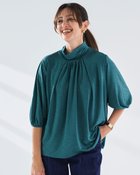 【ドゥクラッセ/DoCLASSE】のUVスラブ・フレアハイネック/5分袖 人気、トレンドファッション・服の通販 founy(ファニー) ファッション Fashion レディースファッション Fashion for Women トップス・カットソー Cut & Sew Tops シャツ・ブラウス・オフィスカジュアル Elegant Blouses & Button-Ups ロングTシャツ・Tシャツ Longline T-Shirts & Tees カットソー・ベーシックTシャツ Cut-and-Sewn Tops / Stretch Tees & Basics 新作・新入荷 New Arrivals / New In エレガント 上品 Elegant カットソー Cut and Sewn Top ギャザー Gathered, Ruffled スリーブ Sleeve, Long Sleeve / Short Sleeve ハイネック High Neck, Mock Neck フレア Flare, Flared 夏 Summer 旅行 Travel thumbnail ブルーグリーン|ID: prp329100004926131 ipo3291000000036964041