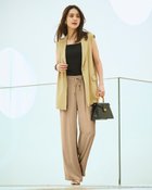 【ドゥクラッセ/DoCLASSE】のバックサテンジョーゼット・ワイドパンツ ベージュ|ID: prp329100004926138 ipo3291000000037032096