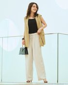 【ドゥクラッセ/DoCLASSE】のバックサテンジョーゼット・ワイドパンツ ストーン|ID: prp329100004926138 ipo3291000000037032097