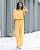 【ドゥクラッセ/DoCLASSE】のバックサテンジョーゼット・ワイドパンツ イエロー|ID: prp329100004926138 ipo3291000000037032098