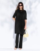 【ドゥクラッセ/DoCLASSE】のUVスラブ・フレアチュニック/5分袖 人気、トレンドファッション・服の通販 founy(ファニー) ファッション Fashion レディースファッション Fashion for Women トップス・カットソー Cut & Sew Tops 新作・新入荷 New Arrivals / New In カットソー Cut and Sewn Top シンプル Simple, Minimal スカーフ Scarf, Neckwear チュニック Tunic, Long Top フレア Flare, Flared 夏 Summer 旅行 Travel thumbnail ブラック|ID: prp329100004926140 ipo3291000000036964086