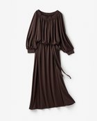 【ドゥクラッセ/DoCLASSE】のUVスラブ・ギャザーネックワンピース/長め丈 人気、トレンドファッション・服の通販 founy(ファニー) ファッション Fashion レディースファッション Fashion for Women ワンピース Dresses 新作・新入荷 New Arrivals / New In カットソー Cut and Sewn Top フォルム Silhouette, Form 夏 Summer 旅行 Travel thumbnail ダークブラウン|ID: prp329100004926142 ipo3291000000036964107