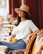 【ドゥクラッセ/DoCLASSE】のリネン混ストレッチ・Tブラウス 人気、トレンドファッション・服の通販 founy(ファニー) ファッション Fashion レディースファッション Fashion for Women トップス・カットソー Cut & Sew Tops シャツ・ブラウス・オフィスカジュアル Elegant Blouses & Button-Ups 新作・新入荷 New Arrivals / New In シンプル Simple, Minimal ストレッチ Stretch, Stretchy Fabric リネン Linen, Linen Fabric thumbnail ホワイト|ID: prp329100004926147 ipo3291000000036964136