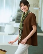 【ドゥクラッセ/DoCLASSE】のリネン混ストレッチ・Tブラウス ブラウン|ID: prp329100004926147 ipo3291000000037256438