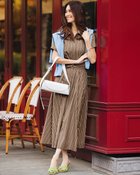 【ドゥクラッセ/DoCLASSE】のUVイージーケア・ベルト付きシャツワンピース 人気、トレンドファッション・服の通販 founy(ファニー) ファッション Fashion レディースファッション Fashion for Women ワンピース Dresses シャツワンピース / 1枚で着映えコーデ Shirt Dresses ベルト&ウエストマーク Belts & Waist Accessories 新作・新入荷 New Arrivals / New In フィット Fit, Slim Fit フレア Flare, Flared フレンチ French, French Style thumbnail ブラウンパターン|ID: prp329100004926150 ipo3291000000036964156