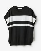 【ドゥクラッセ/DoCLASSE】のUVクールニット・フレンチトップス 人気、トレンドファッション・服の通販 founy(ファニー) ファッション Fashion レディースファッション Fashion for Women トップス・カットソー Cut & Sew Tops ニット Knit Tops & Sweaters 新作・新入荷 New Arrivals / New In スリーブ Sleeve, Long Sleeve / Short Sleeve セーター Sweater, Knitwear フレンチ French, French Style 夏 Summer 抗菌 Antibacterial, Bacteria-Resistant 洗える Machine Washable thumbnail ブラック&times;ホワイト|ID: prp329100004926151 ipo3291000000037024352