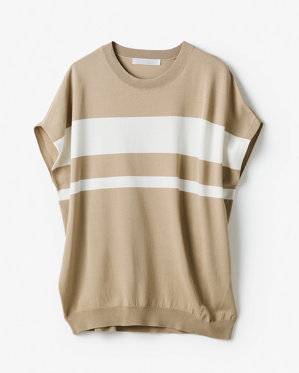 【ドゥクラッセ/DoCLASSE】のUVクールニット・フレンチトップス インテリア・キッズ・メンズ・レディースファッション・服の通販 founy(ファニー) 　ファッション　Fashion　レディースファッション　Fashion for Women　トップス・カットソー　Cut & Sew Tops　ニット　Knit Tops & Sweaters　新作・新入荷　New Arrivals / New In　スリーブ　Sleeve, Long Sleeve / Short Sleeve　セーター　Sweater, Knitwear　フレンチ　French, French Style　夏　Summer　抗菌　Antibacterial, Bacteria-Resistant　洗える　Machine Washable　ベージュ&times;ホワイト|ID: prp329100004926151 ipo3291000000037024358