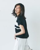 【ドゥクラッセ/DoCLASSE】のUVクールニット・フレンチトップス ブラック&times;ホワイト|ID: prp329100004926151 ipo3291000000037093292