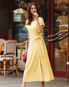 【ドゥクラッセ/DoCLASSE】のリネン混ストレッチ・アシメタックワンピース イエロー|ID: prp329100004926153 ipo3291000000037140224