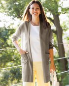 【ドゥクラッセ/DoCLASSE】のスパークリングニット・着流しカーディガン ダークトープ|ID:prp329100004926155