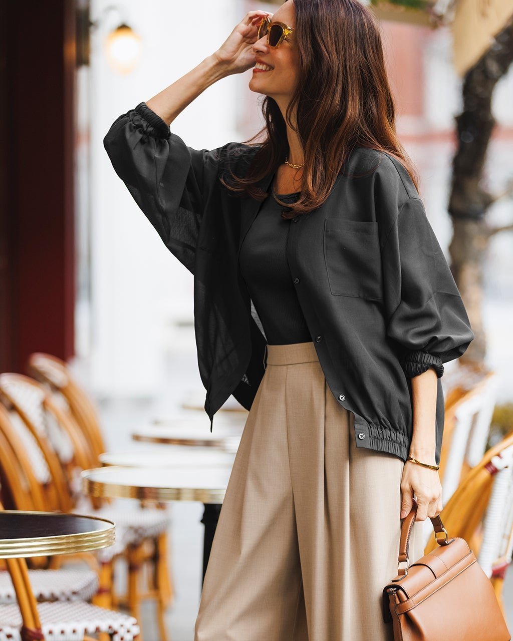 【ドゥクラッセ/DoCLASSE】のシアーシャツ・リブタンクセット インテリア・キッズ・メンズ・レディースファッション・服の通販 founy(ファニー) 　ファッション　Fashion　レディースファッション　Fashion for Women　トップス・カットソー　Cut & Sew Tops　シャツ・ブラウス・オフィスカジュアル　Elegant Blouses & Button-Ups　新作・新入荷　New Arrivals / New In　ギャザー　Gathered, Ruffled　シアー　Sheer, See-Through　タンク　Tank Top, Sleeveless Top　ブラウジング　Blouson Silhouette, Cinched Waist　エレガント 上品　Elegant　ブラック|ID: prp329100004926158 ipo3291000000036964203