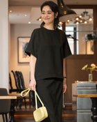 【ドゥクラッセ/DoCLASSE】のリネンライク・フォルムブラウス ブラック|ID: prp329100004926171 ipo3291000000037256463