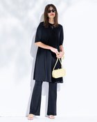 【ドゥクラッセ/DoCLASSE】のUVスラブ・セミフレアパンツ/63cm ネイビー|ID:prp329100004926177