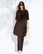 【ドゥクラッセ/DoCLASSE】のUVスラブ・セミフレアパンツ/63cm ダークブラウン|ID:prp329100004926177