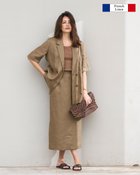 【ドゥクラッセ/DoCLASSE】のフレンチリネン・ナロースカート モカ|ID: prp329100004926180 ipo3291000000036964302