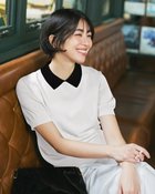 【ドゥクラッセ/DoCLASSE】のポロ衿・配色プルオーバーニット ホワイト|ID: prp329100004926186 ipo3291000000037102296