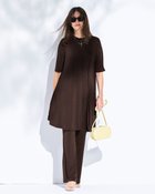 【ドゥクラッセ/DoCLASSE】のUVスラブ・セミフレアパンツ/72cm 人気、トレンドファッション・服の通販 founy(ファニー) ファッション Fashion レディースファッション Fashion for Women パンツ Pants & Trousers 新作・新入荷 New Arrivals / New In カットソー Cut and Sewn Top 夏 Summer 旅行 Travel thumbnail ダークブラウン|ID: prp329100004926189 ipo3291000000036964342