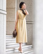 【ドゥクラッセ/DoCLASSE】のスポンジWクロス・ベルト付きワンピース ベージュ|ID: prp329100004931609 ipo3291000000037254878