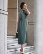 【ドゥクラッセ/DoCLASSE】のスポンジWクロス・ベルト付きワンピース セージ|ID: prp329100004931609 ipo3291000000037254883